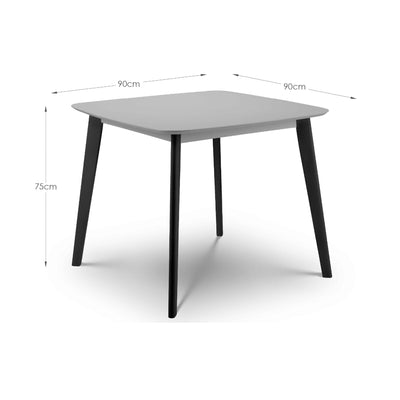 Casa Square Dining Table Grey/Black
