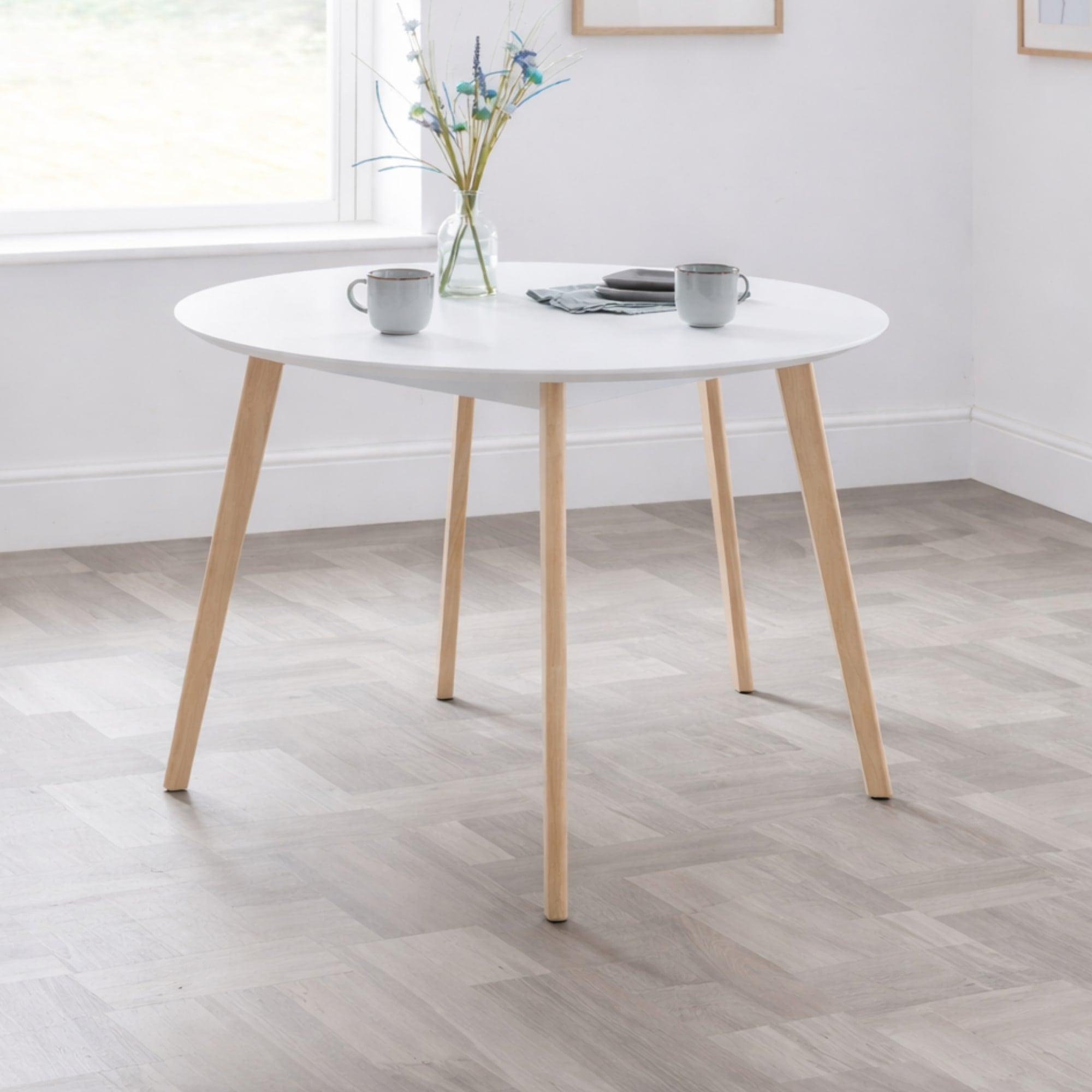 Casa Round Dining Table White/Oak