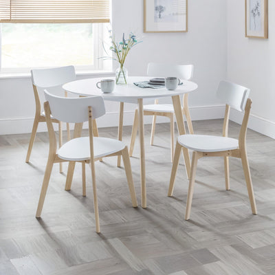 Casa Round Dining Table White/Oak