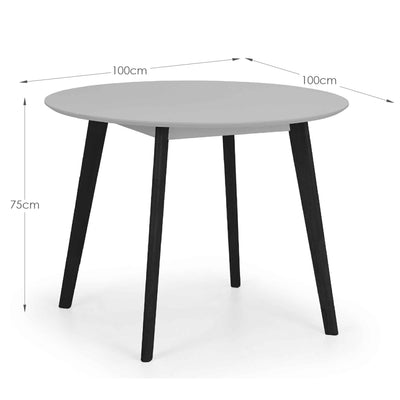 Casa Round Dining Table - Grey/Black