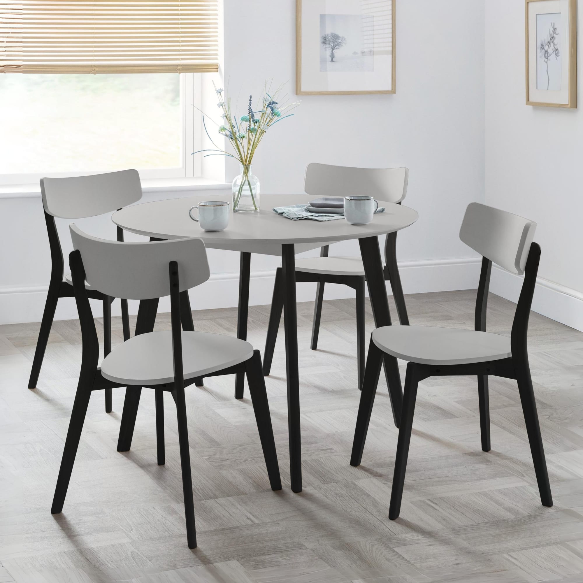 Casa Round Dining Table - Grey/Black