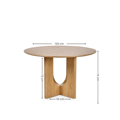 Cellini Oak 120cm Round Dining Table