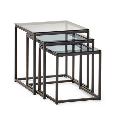 Chicago Nest Of 3 Tables Smoked Glass