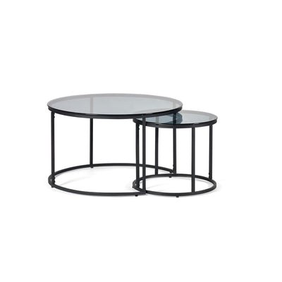 Chicago Round Nesting Coffee Tables Smoked Glass