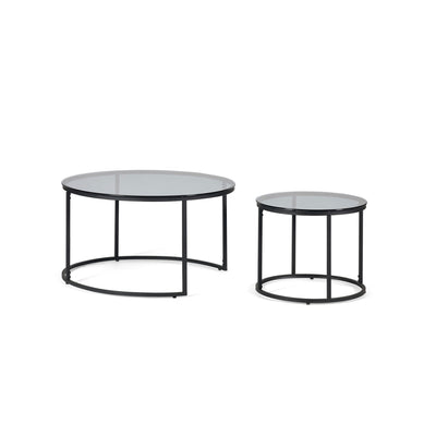 Chicago Round Nesting Coffee Tables Smoked Glass