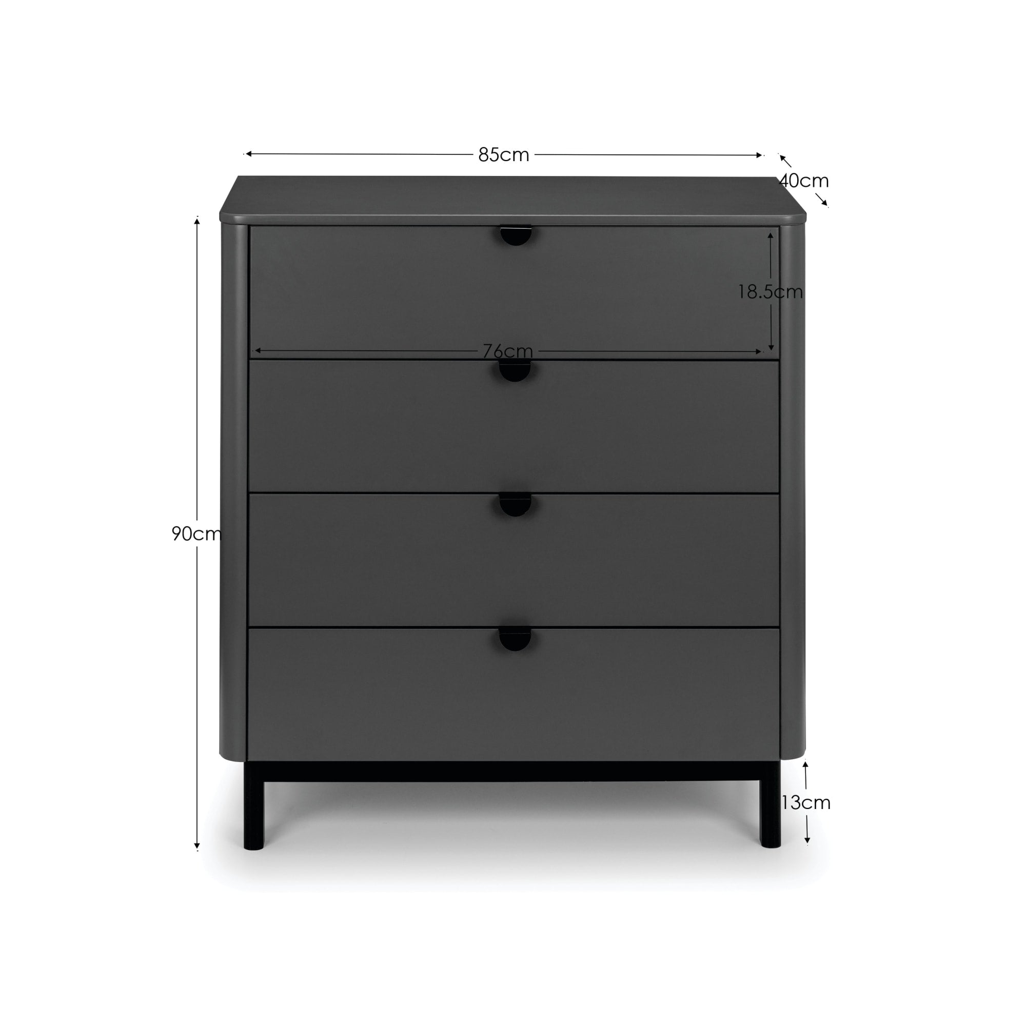 Chloe Storm Grey 4 Drawer Chest