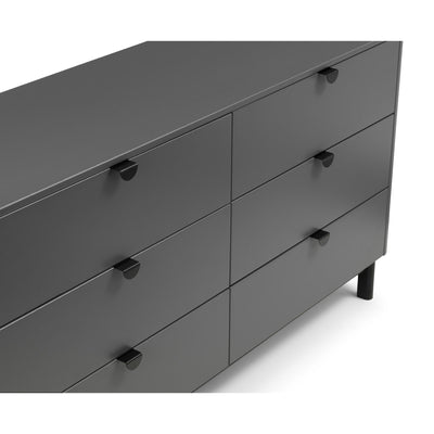 Chloe Storm Grey 6 Drawer Wide Chest
