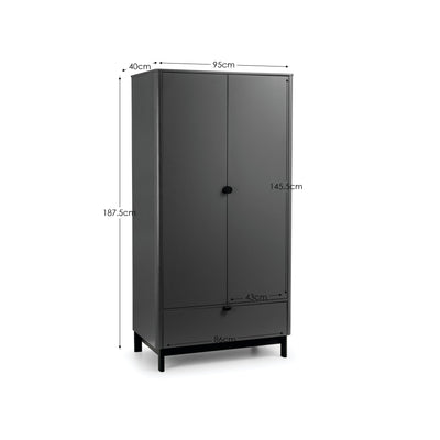 Chloe 2 Door 1 Drawer Wardrobe