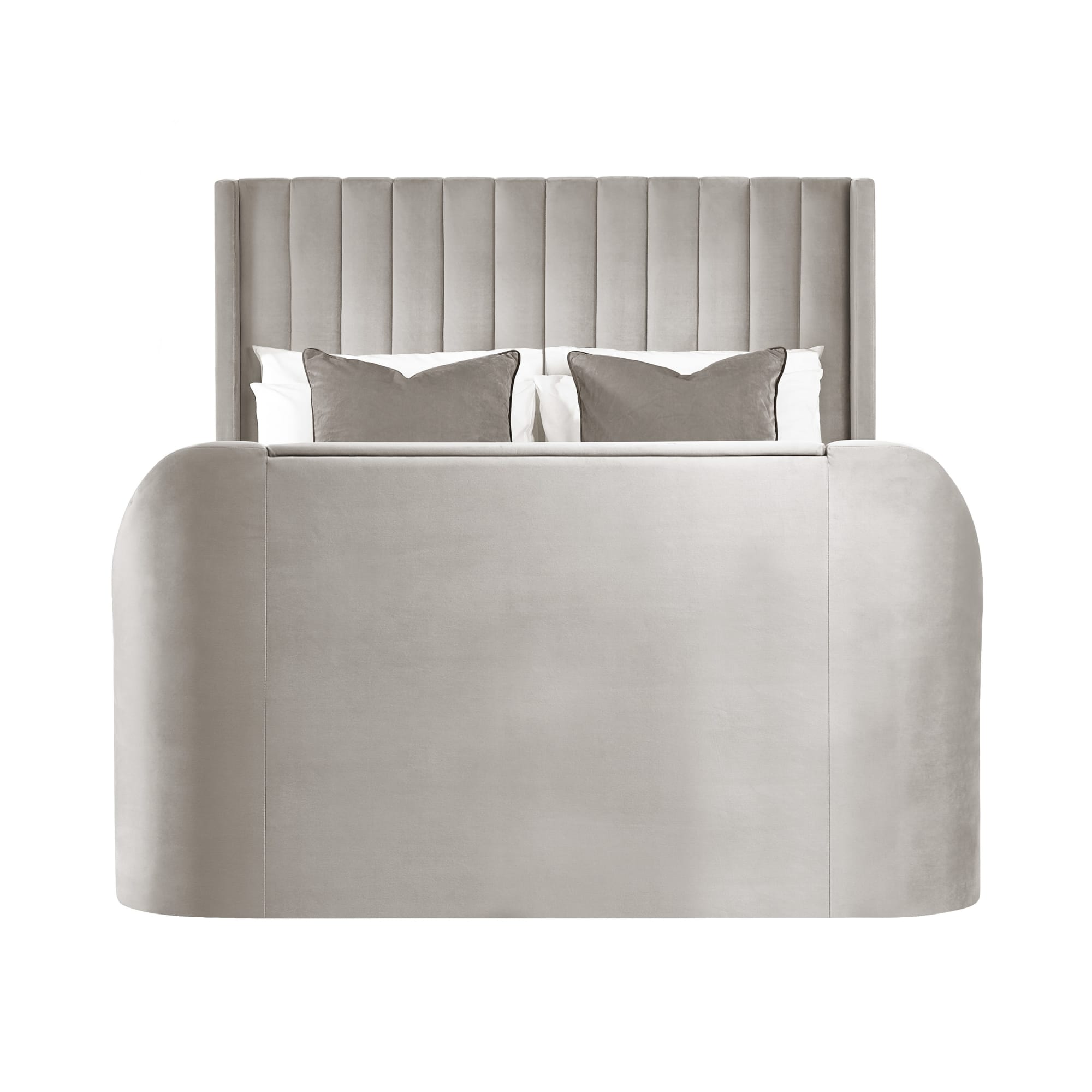 Clara Ottoman TV Double Bed 135cm - Light Grey
