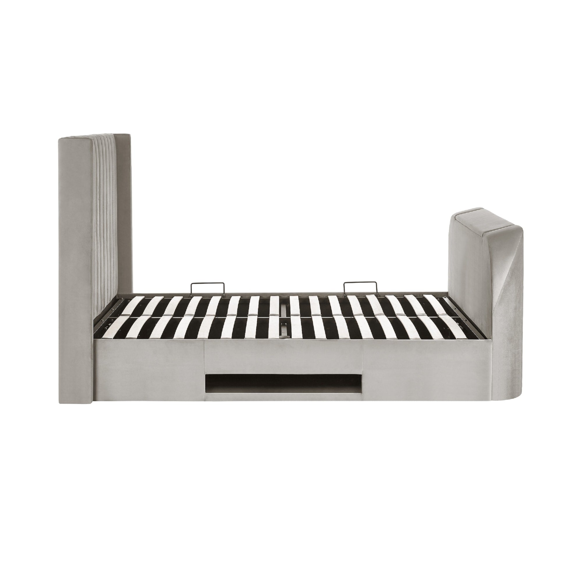 Clara Ottoman TV Double Bed 135cm - Light Grey