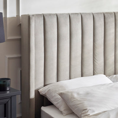 Clara Ottoman TV Double Bed 135cm - Light Grey