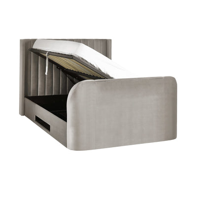 Clara Ottoman TV King Size Bed 150cm - Light Grey