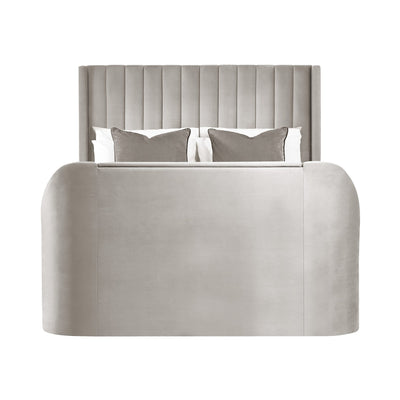 Clara Ottoman TV King Size Bed 150cm - Light Grey