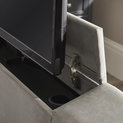 Clara Ottoman TV King Size Bed 150cm - Light Grey