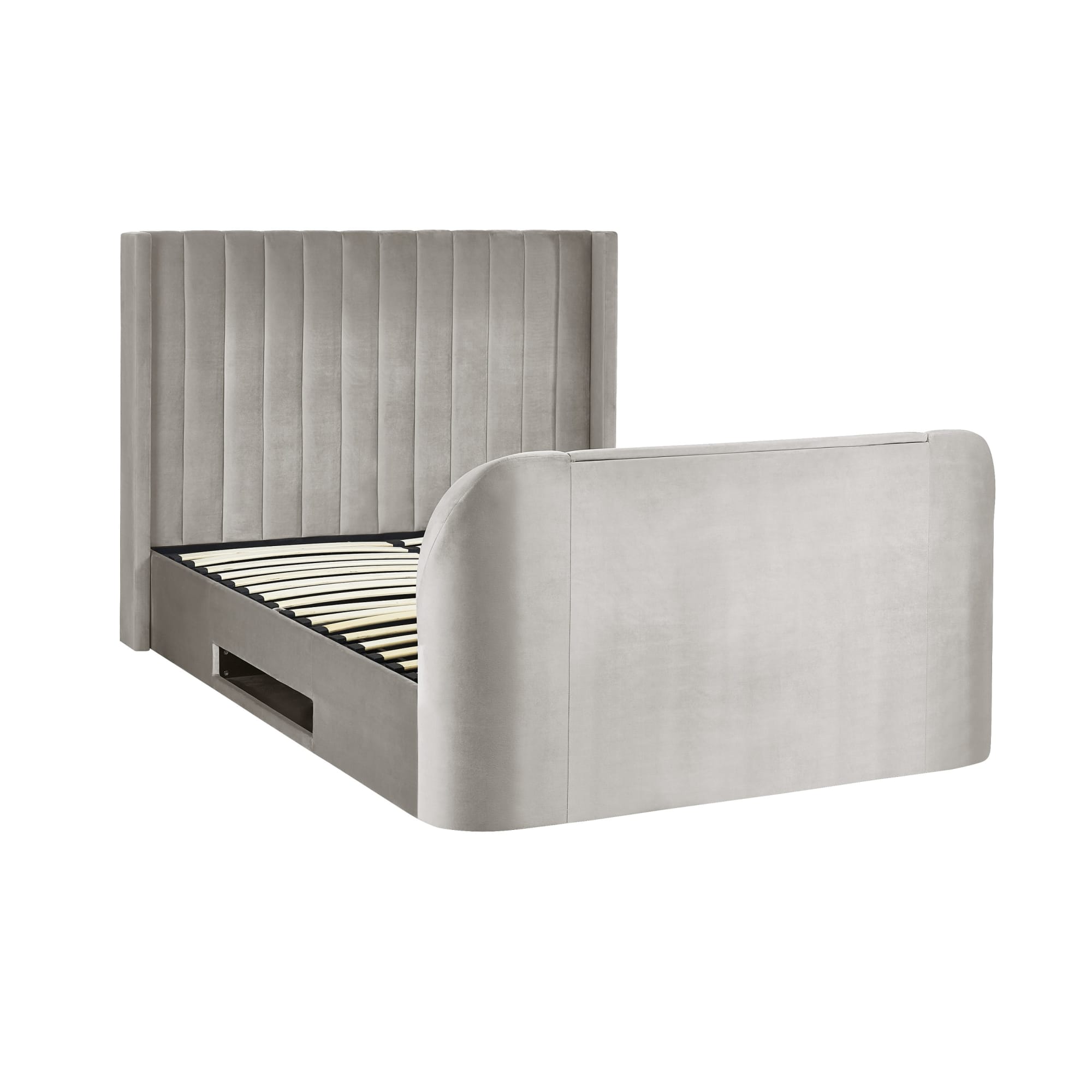 Clara Ottoman TV King Size Bed 150cm - Light Grey