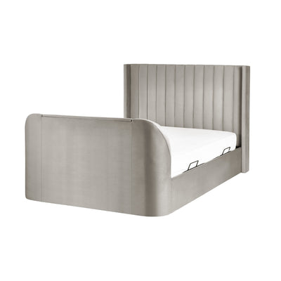 Clara Ottoman TV King Size Bed 150cm - Light Grey