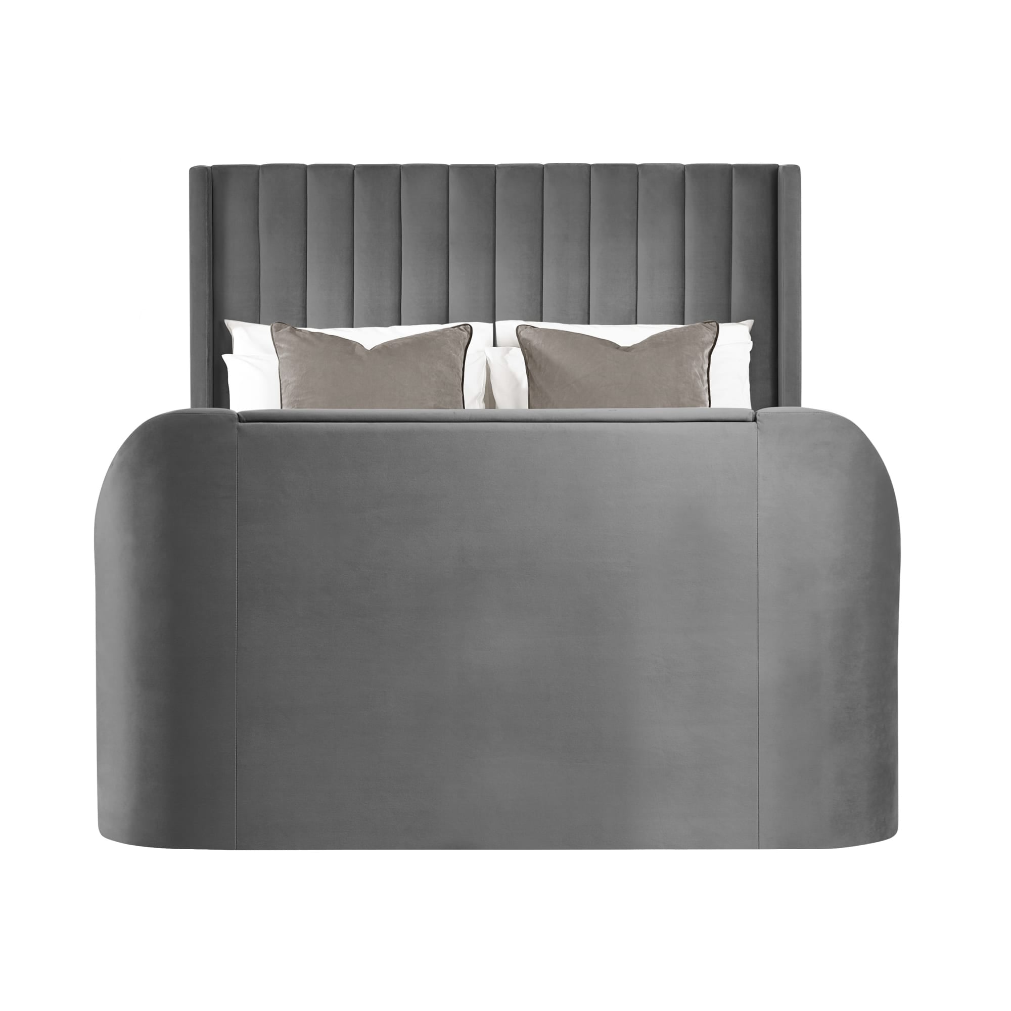 Clara Ottoman Double TV Bed 135cm - Dark Grey