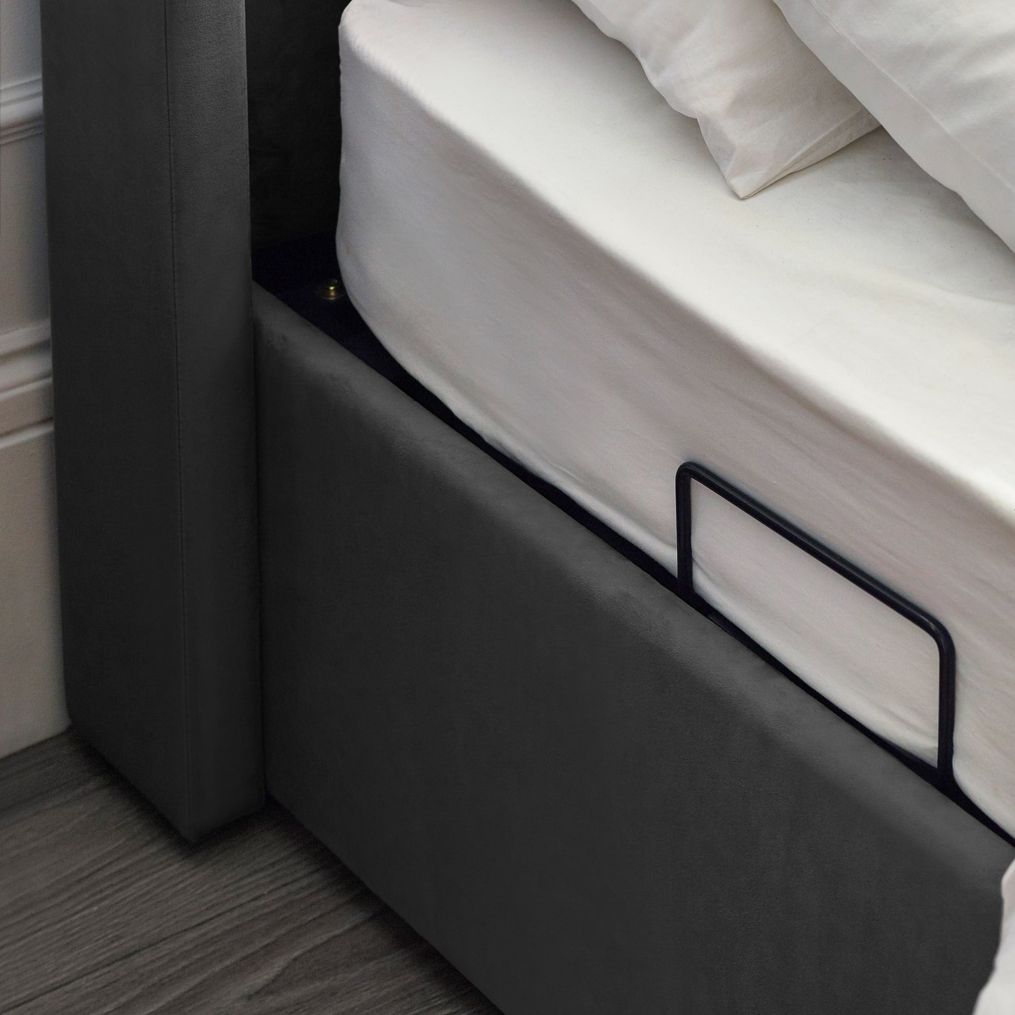 Clara Ottoman Double TV Bed 135cm - Dark Grey