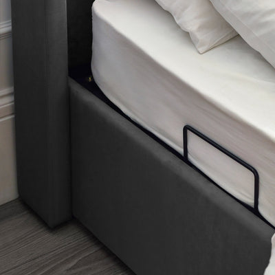 Clara Ottoman Double TV Bed 135cm - Dark Grey