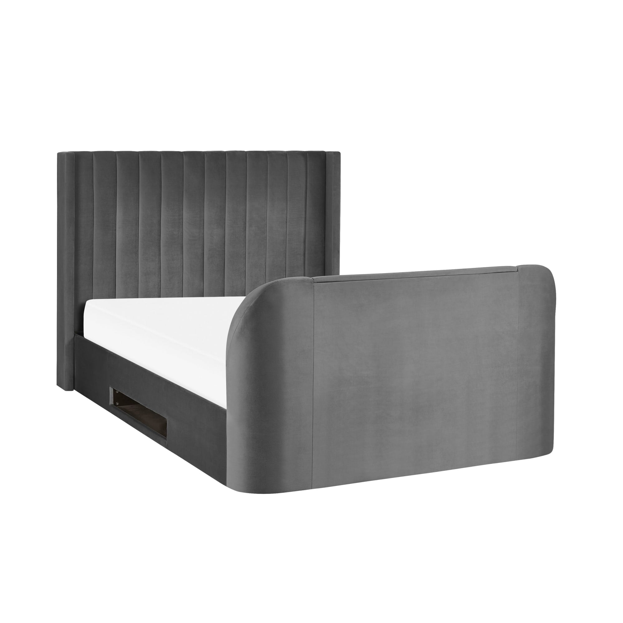 Clara Ottoman Double TV Bed 135cm - Dark Grey