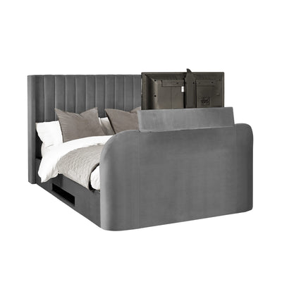 Clara Ottoman King Size TV Bed 150cm - Dark Grey