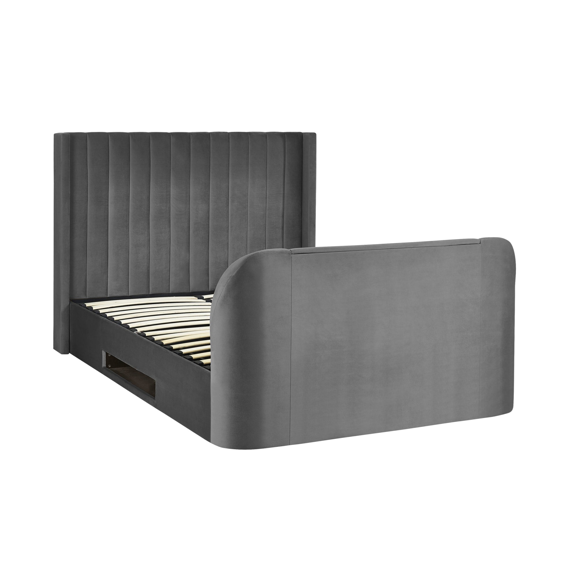 Clara Ottoman King Size TV Bed 150cm - Dark Grey