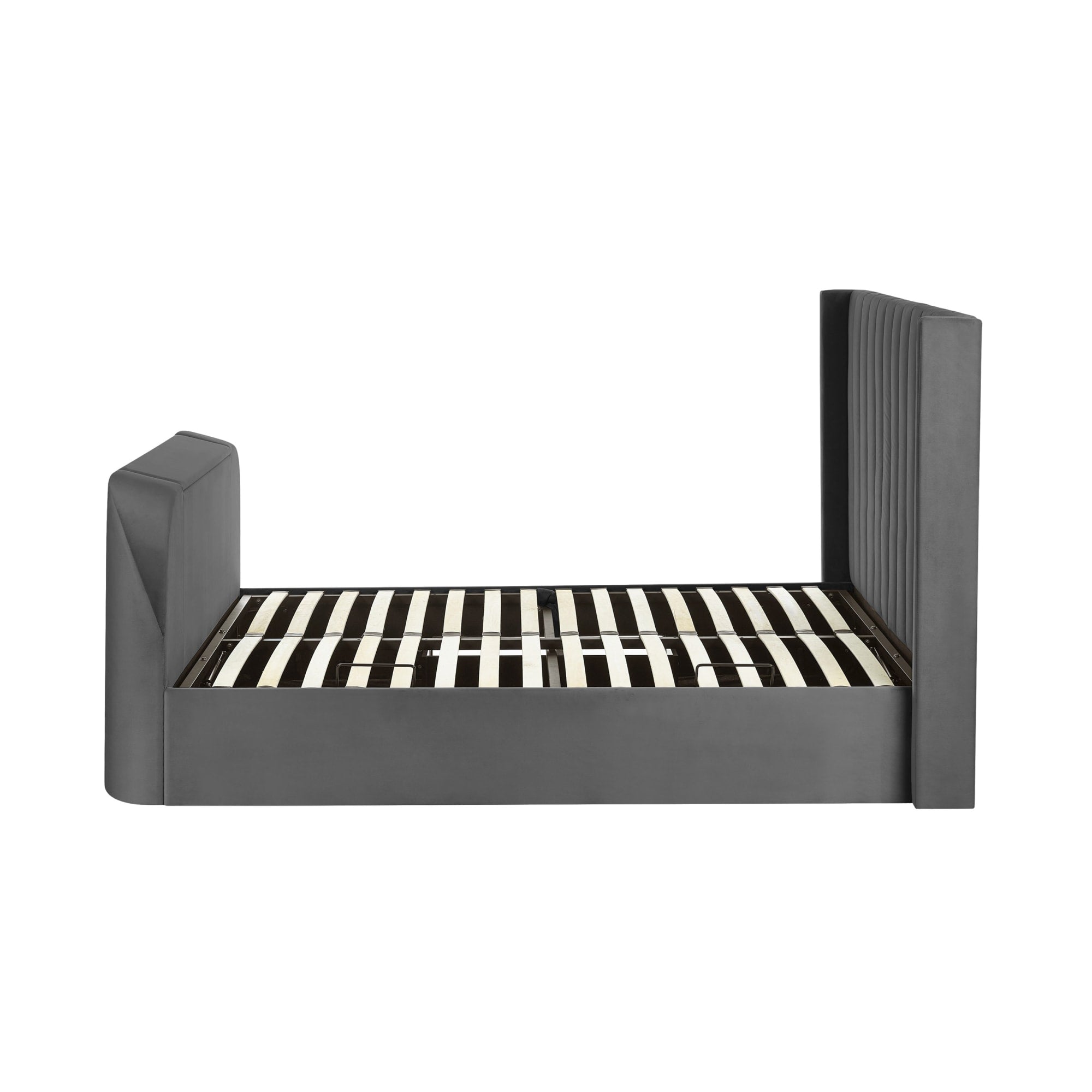 Clara Dark Grey 180cm Super King TV Ottoman Storage Bed