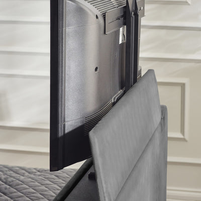 Clara Dark Grey 180cm Super King TV Ottoman Storage Bed