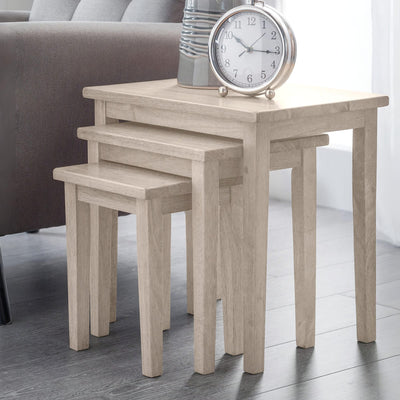Cleo White Wash Nest of Tables
