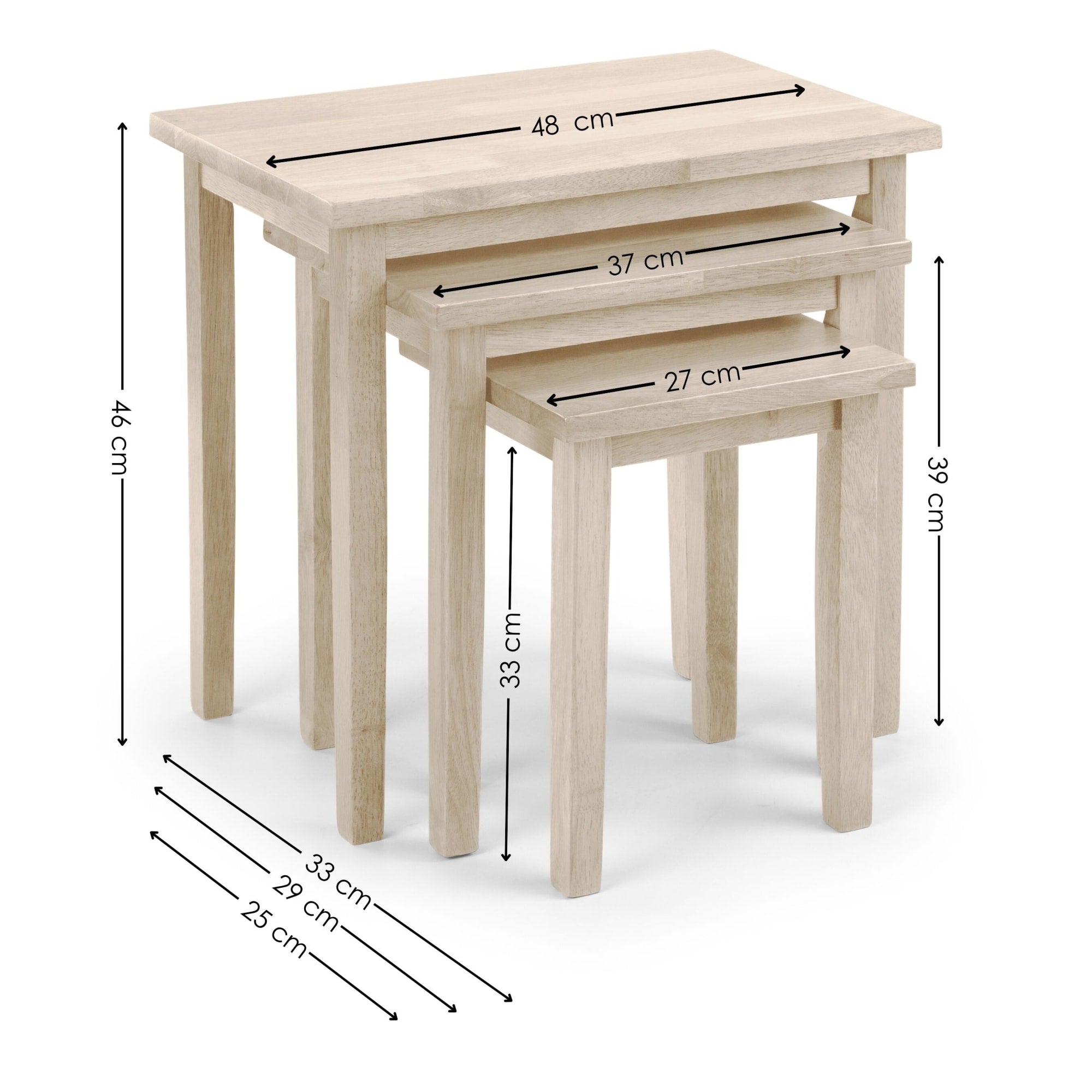 Cleo White Wash Nest of Tables