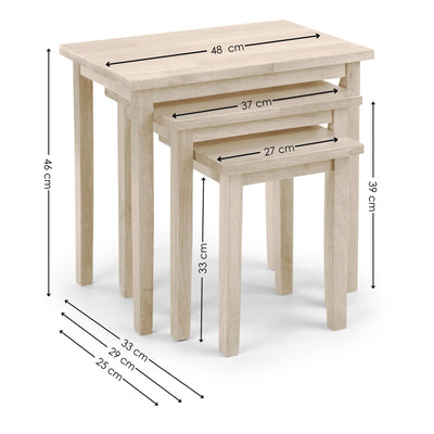 Cleo White Wash Nest of Tables