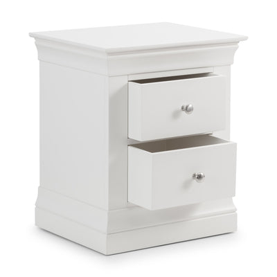 Clermont 2 Drawer Bedside - Surf White