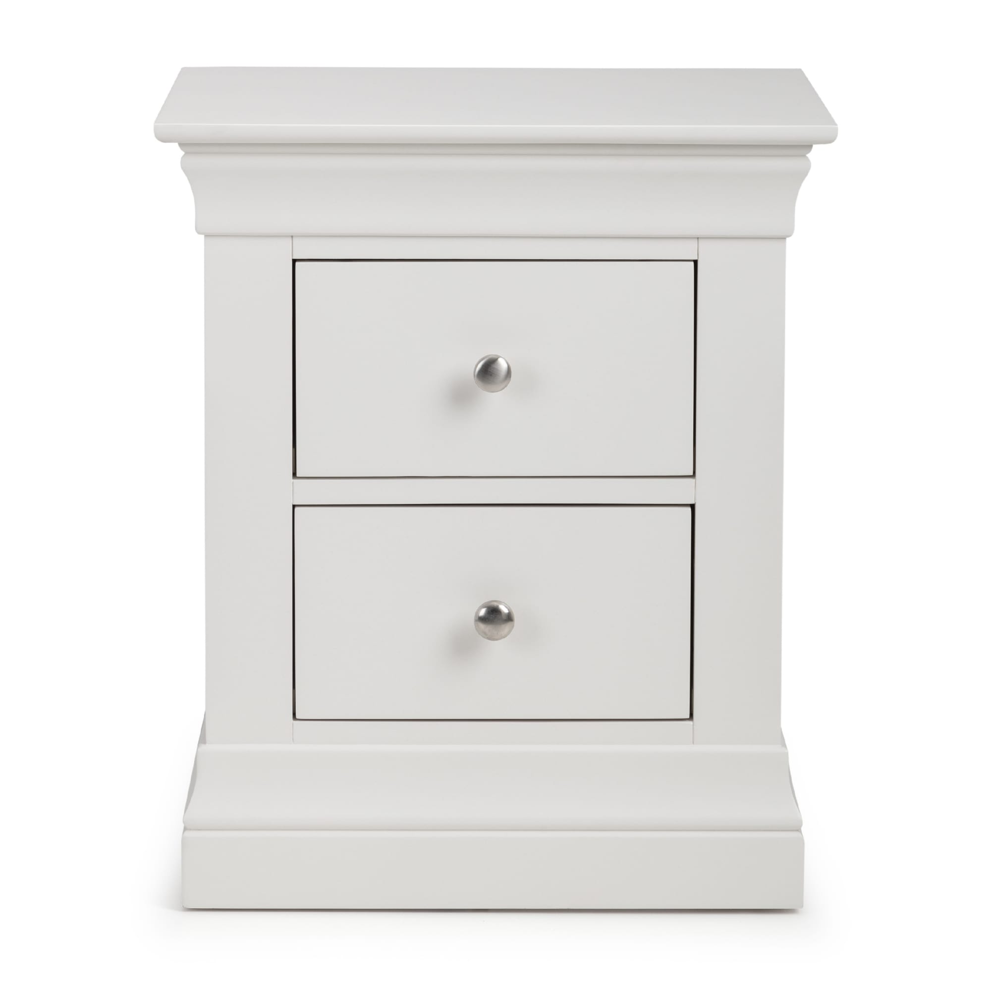 Clermont 2 Drawer Bedside - Surf White