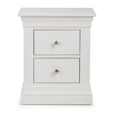 Clermont 2 Drawer Bedside - Surf White