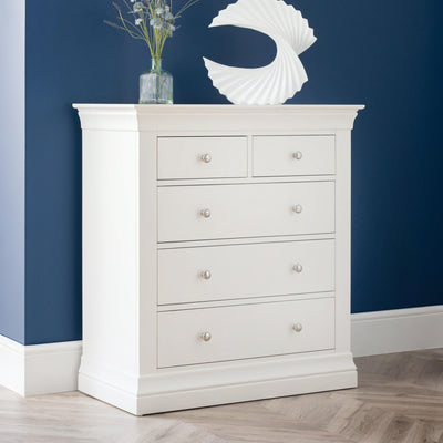 Clermont 3+2 Drawer Chest - Surf White