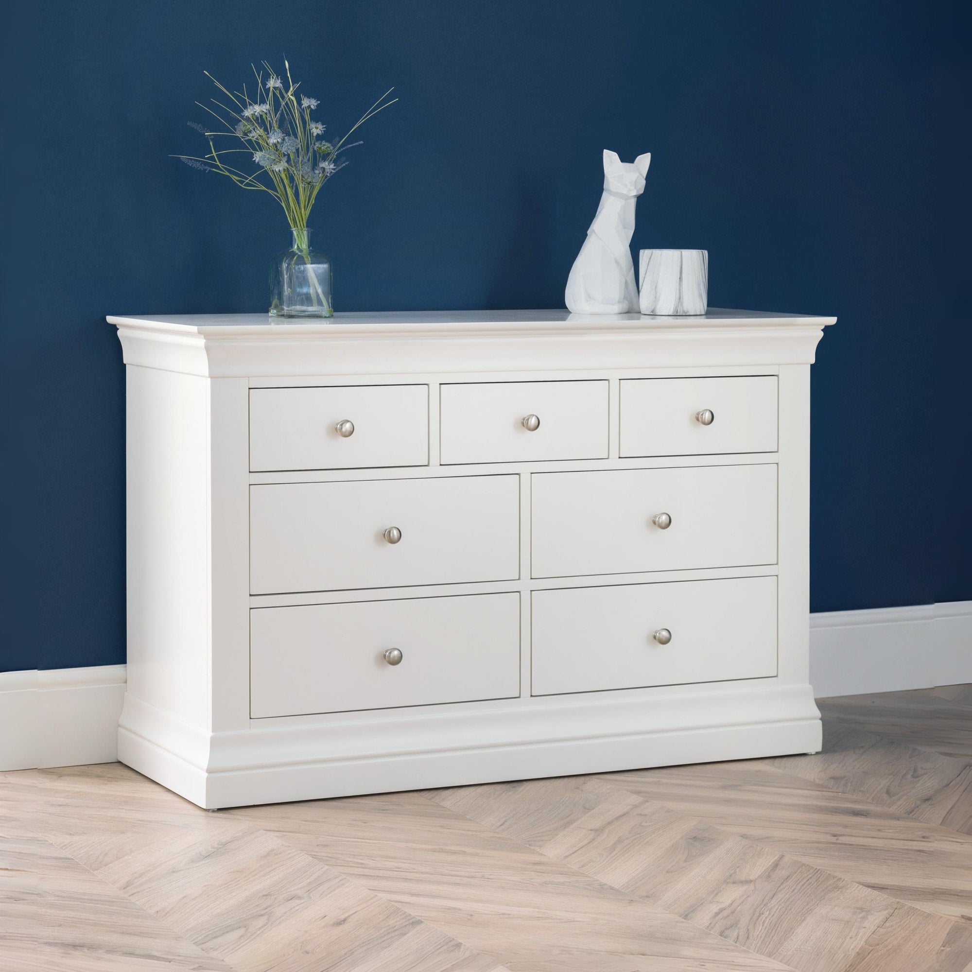 Clermont 4+3 Drawer Chest - Surf White