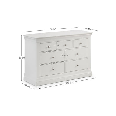 Clermont 4+3 Drawer Chest - Surf White