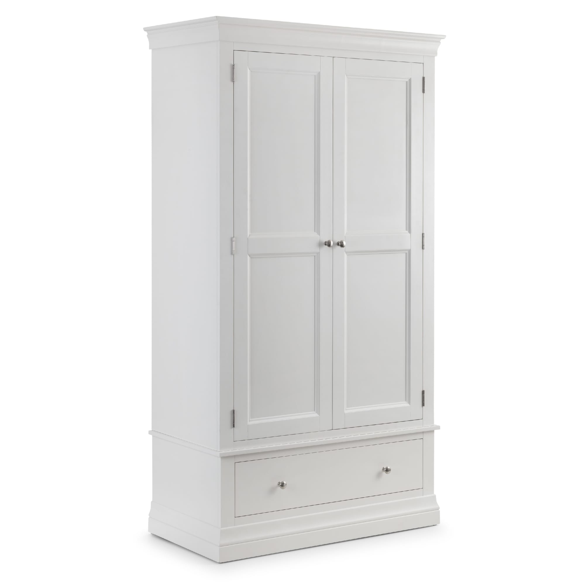 Clermont 2 Door 1 Drawer Wardrobe - Surf White