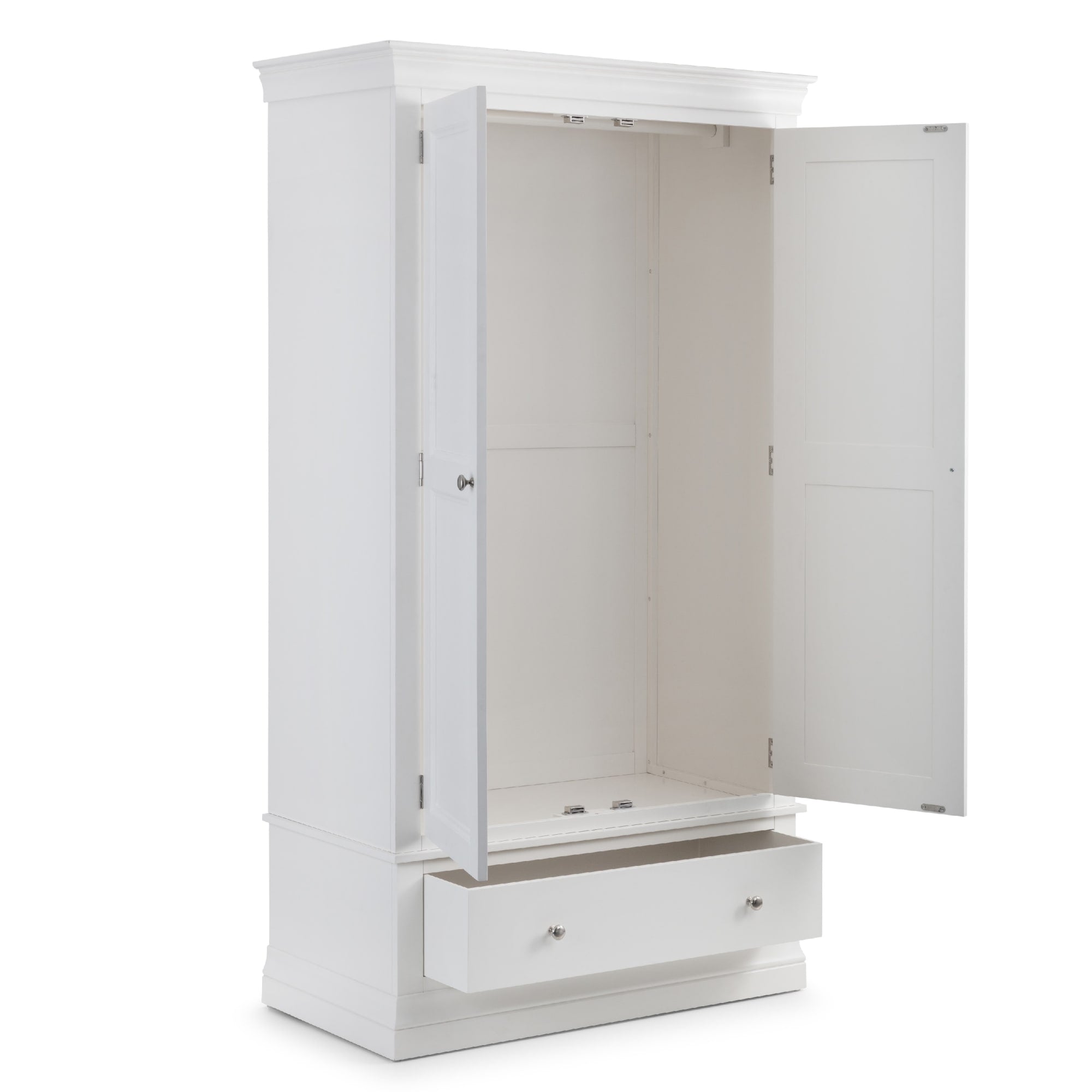 Clermont 2 Door 1 Drawer Wardrobe - Surf White