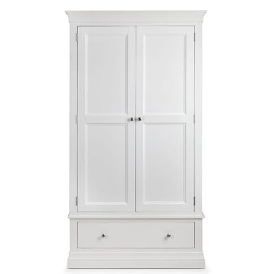 Clermont 2 Door 1 Drawer Wardrobe - Surf White