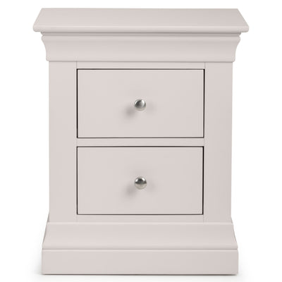 Clermont 2 Drawer Bedside - Light Grey