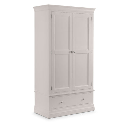 Clermont 2 Door 1 Drawer Wardrobe - Light Grey