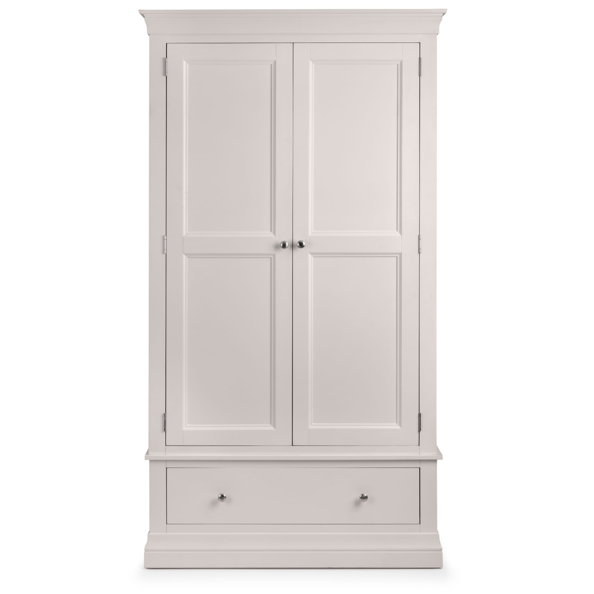 Clermont 2 Door 1 Drawer Wardrobe - Light Grey