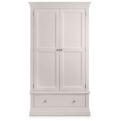 Clermont 2 Door 1 Drawer Wardrobe - Light Grey