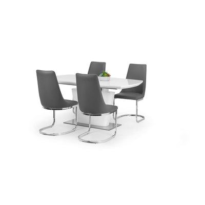 Como High Gloss Extending Table - White