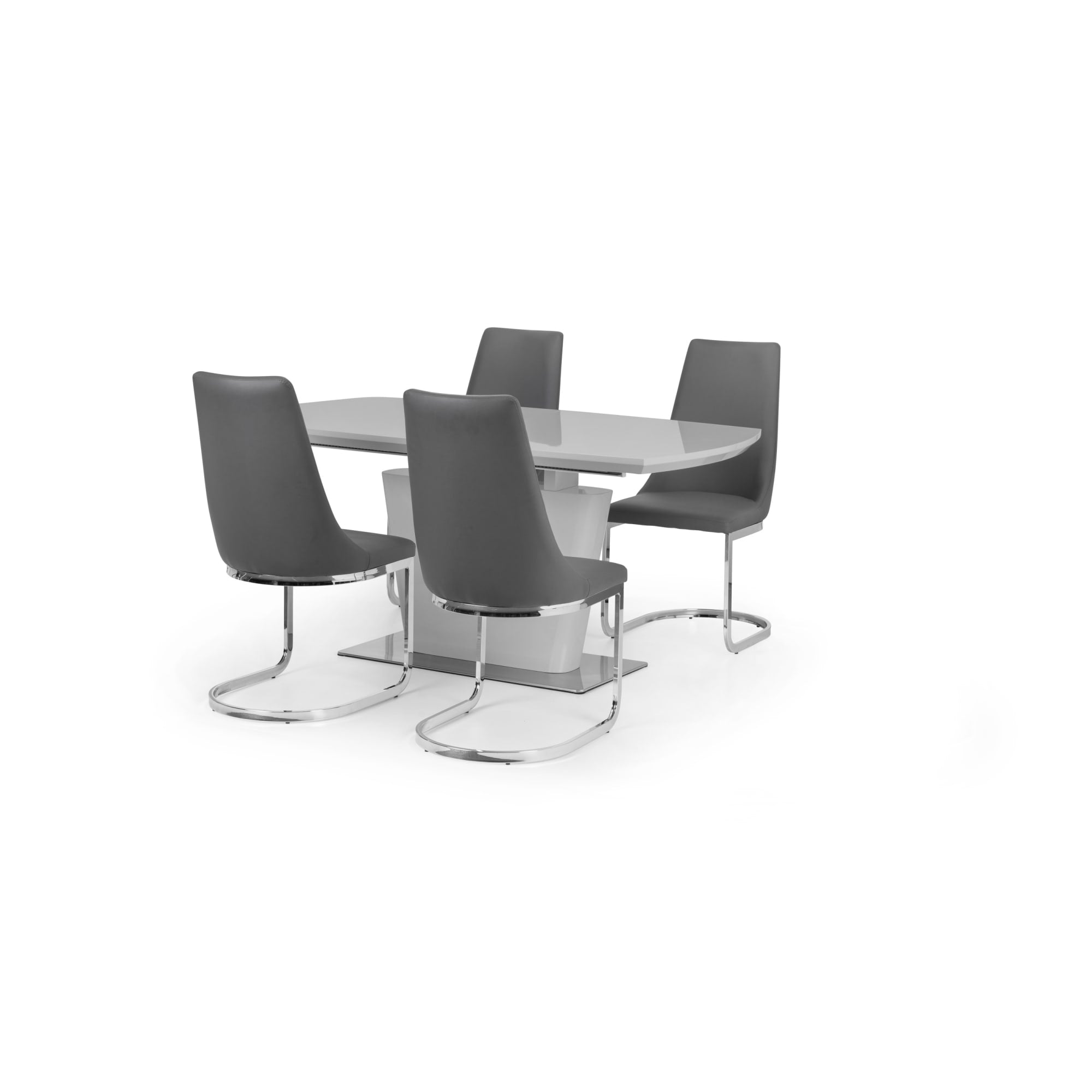 Como High Gloss Extending Table - Grey