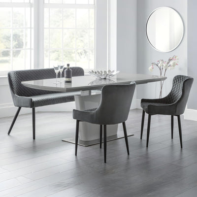 Como High Gloss Extending Table - Grey