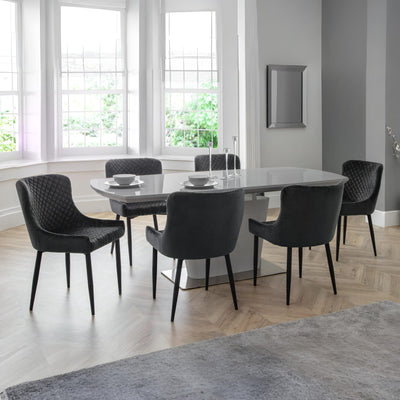 Como High Gloss Extending Table - Grey