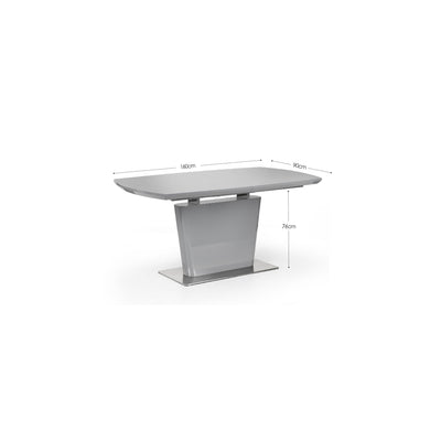 Como High Gloss Extending Table - Grey
