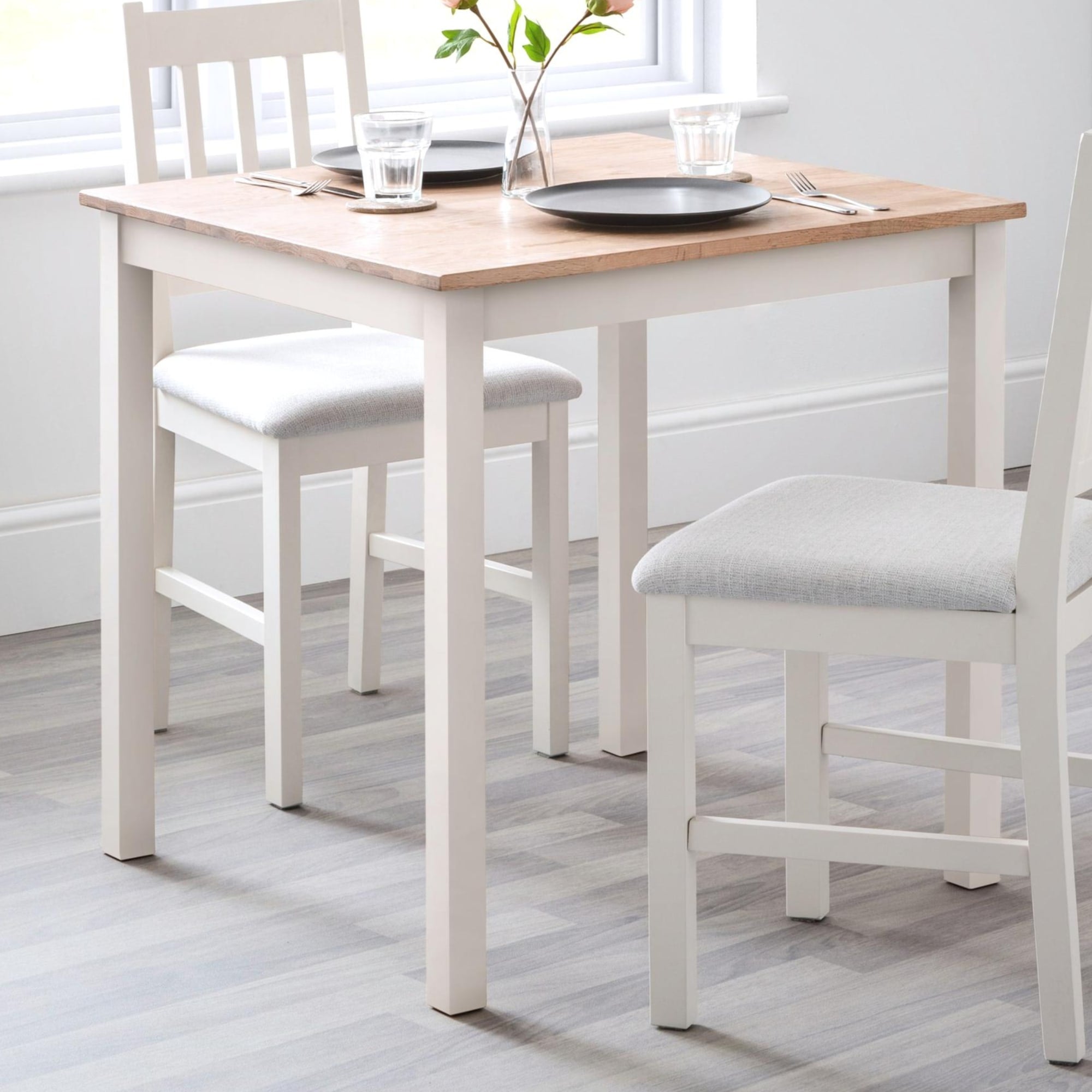Coxmoor 75cm Square Dining Table - Ivory & Oak